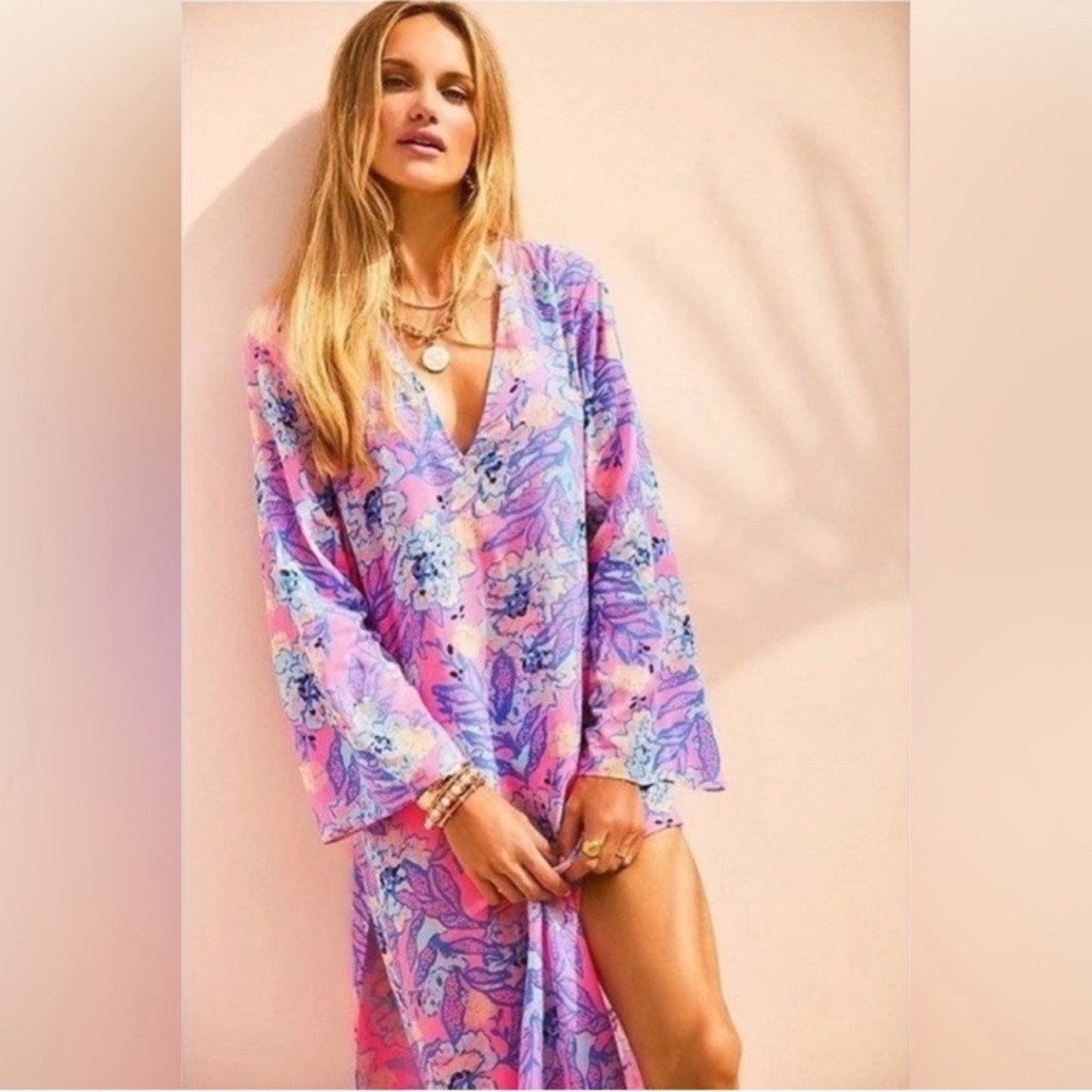 NWT Lilly Pulitzer Perry Long Sleeve Maxi Cover-Up